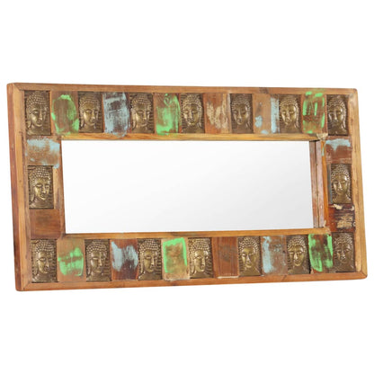 Mirror with Buddha Cladding 110x50 cm Solid Reclaimed Wood