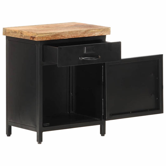 320664 vidaXL Bedside Cabinet 40x30x52 cm Rough Mango Wood