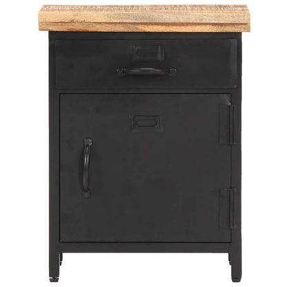 320664 vidaXL Bedside Cabinet 40x30x52 cm Rough Mango Wood