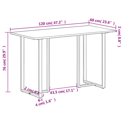 Dining Table 120 cm Rough Mango Wood