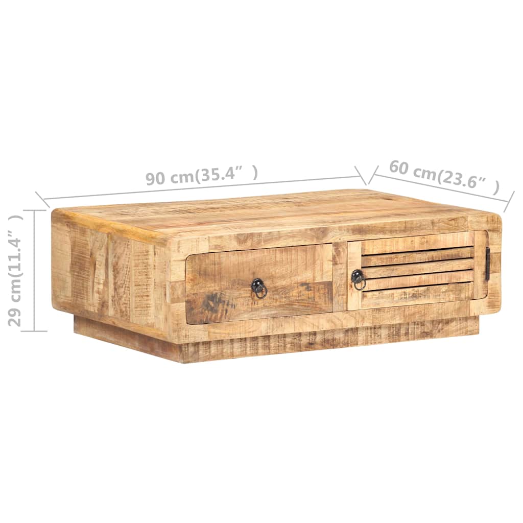 320458 vidaXL Coffee Table 90x60x29 cm Rough Mango Wood
