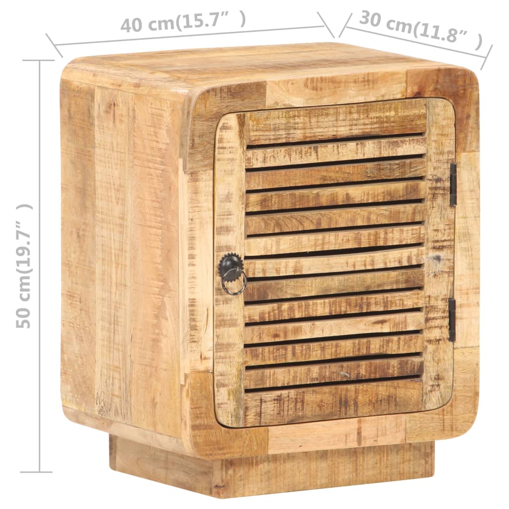 Bedside Cabinet 40x30x50 cm Rough Mango Wood