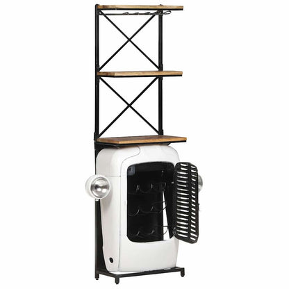 320487 vidaXL Tractor Wine Cabinet White 49x31x172 cm Rough Mango Wood