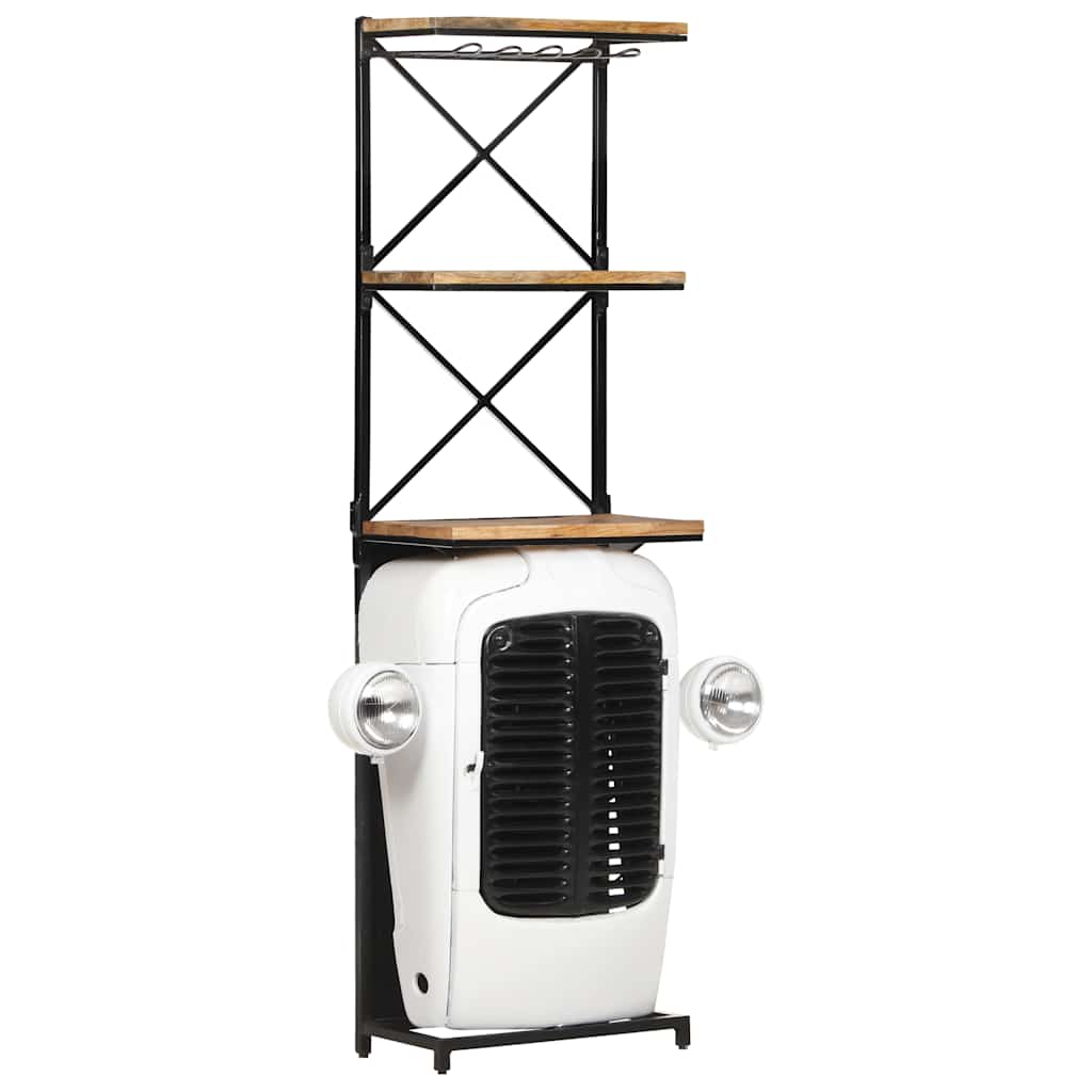 320487 vidaXL Tractor Wine Cabinet White 49x31x172 cm Rough Mango Wood
