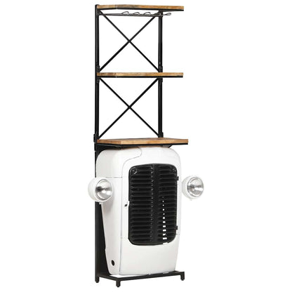 320487 vidaXL Tractor Wine Cabinet White 49x31x172 cm Rough Mango Wood
