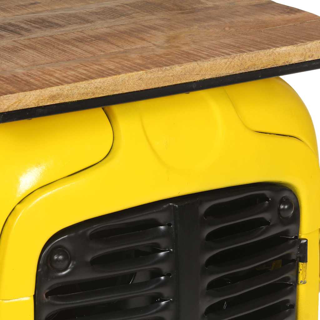 320488 vidaXL Tractor Wine Cabinet Yellow 49x31x172 cm Solid Mango Wood