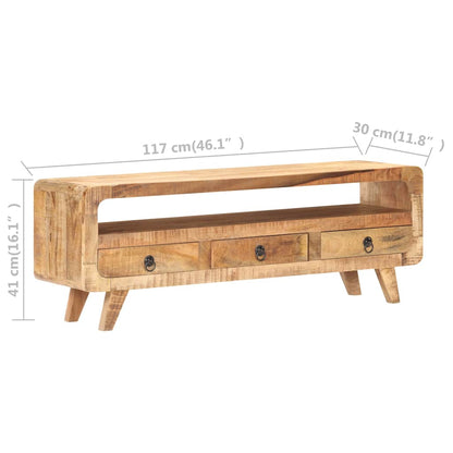 321042 vidaXL TV Cabinet 117x30x41 cm Solid Rough Mango Wood