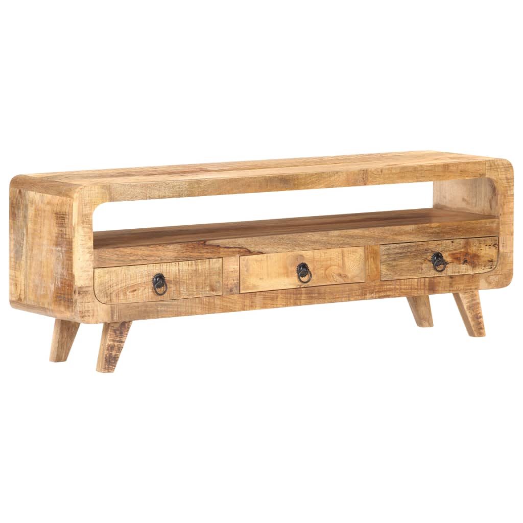 TV Cabinet 117x30x41 cm Solid Rough Mango Wood