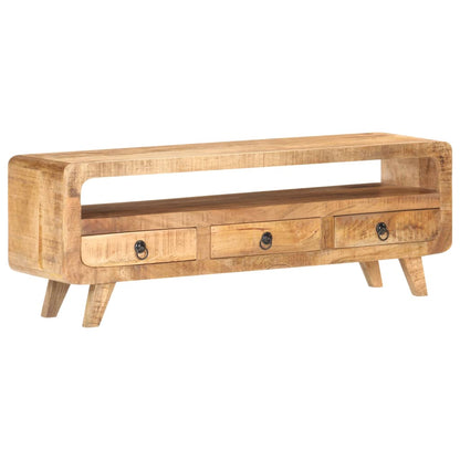 TV Cabinet 117x30x41 cm Solid Rough Mango Wood