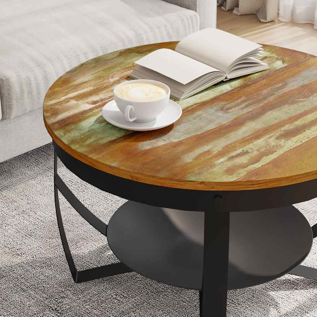 Coffee Table Ø68x43 cm Solid Reclaimed Wood