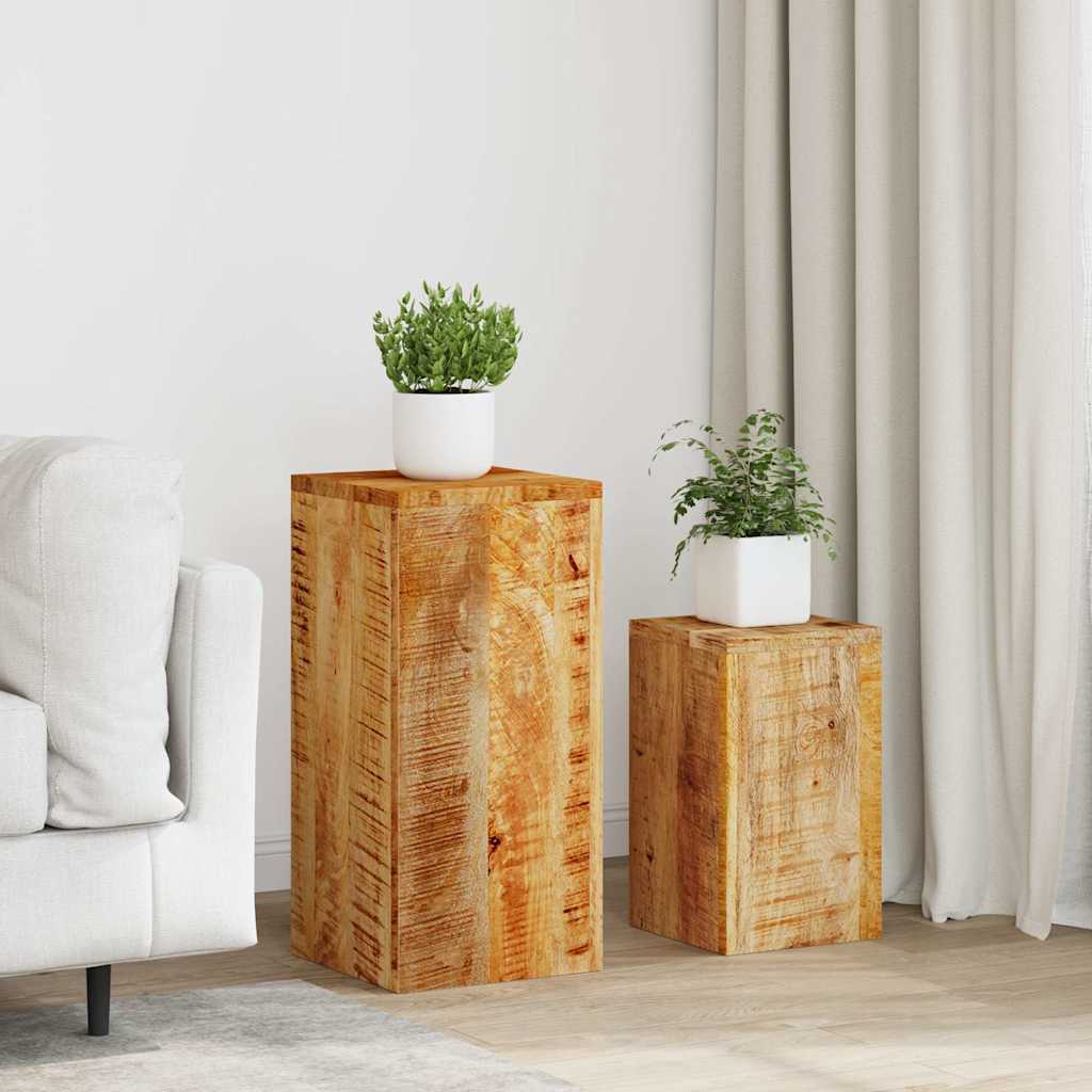320804 vidaXL Plant Stands 2 pcs Solid Mango Wood