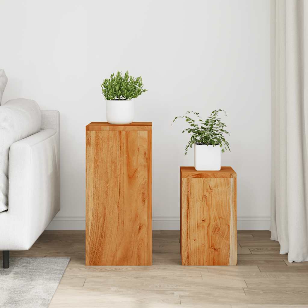 Plant Stands 2 pcs Solid Acacia Wood