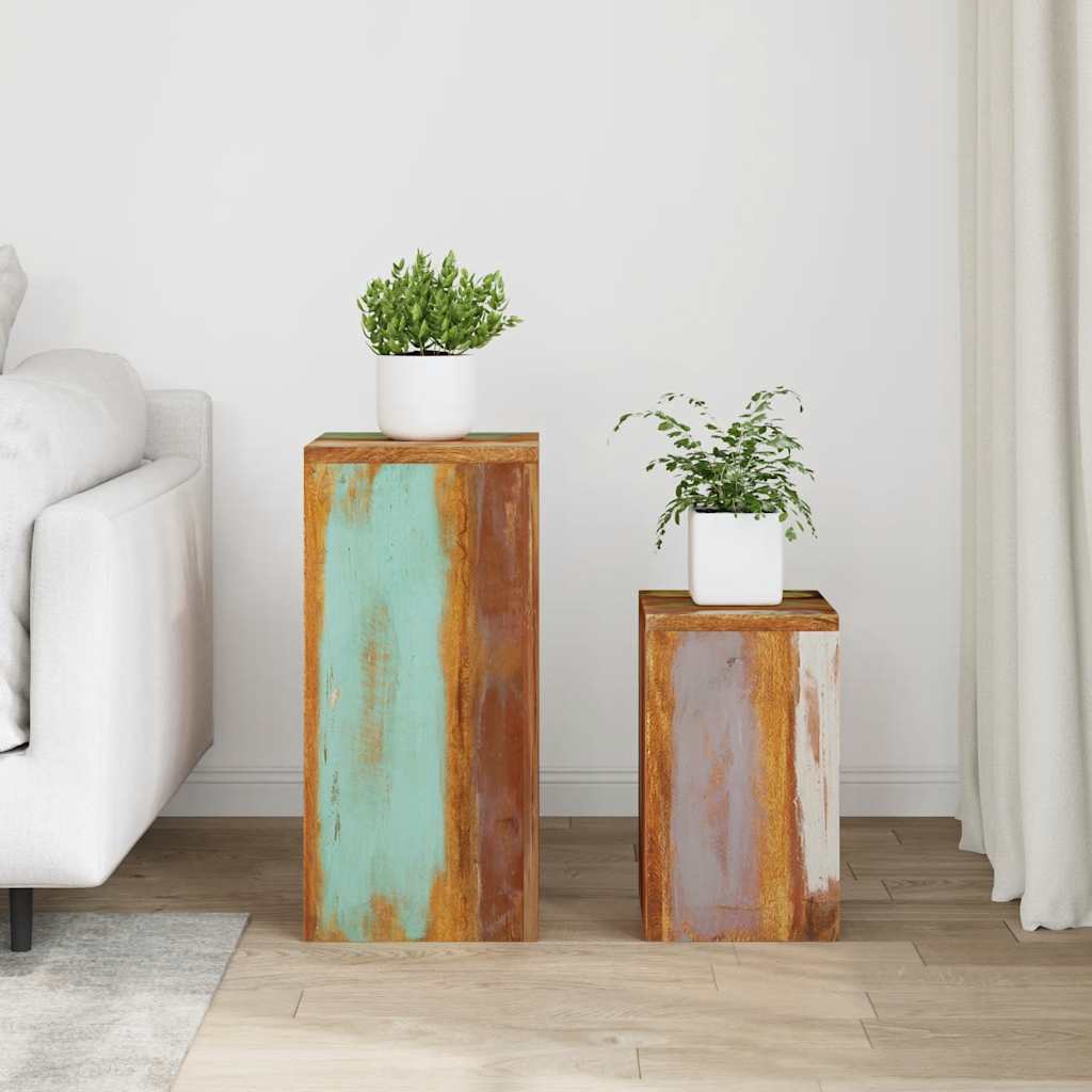Plant Stands 2 pcs Solid Reclaimed Wood
