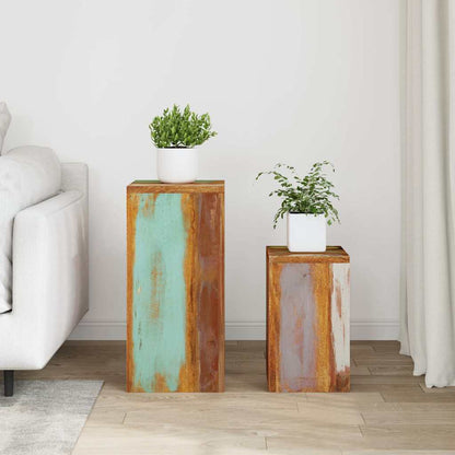 Plant Stands 2 pcs Solid Reclaimed Wood