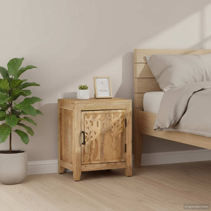 320811 vidaXL Bedside Cabinet 40x30x50 cm Solid Mango Wood