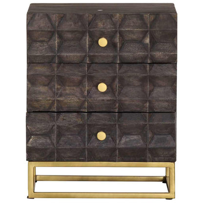 320813 vidaXL Bed Cabinet Black 40x30x50 cm Solid Mango Wood
