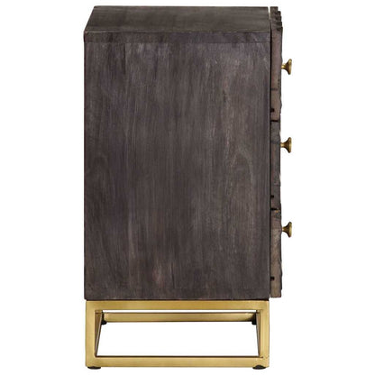 320813 vidaXL Bed Cabinet Black 40x30x50 cm Solid Mango Wood