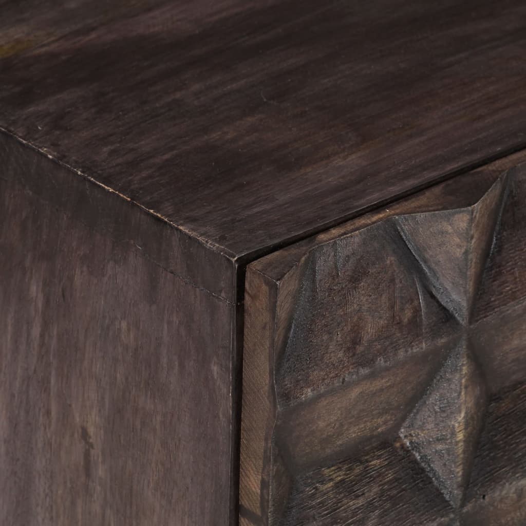 Bed Cabinet | Black | Solid mango wood, brass powder-coated iron | Medium