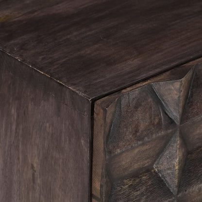 Bed Cabinet | Black | Solid mango wood, brass powder-coated iron | Medium