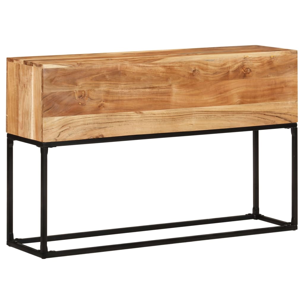 Console Table | Brown | Solid Acacia Wood, Powder-Coated Iron | 120 cm