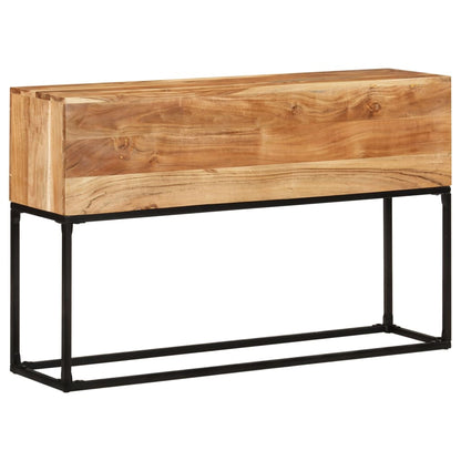 Console Table | Brown | Solid Acacia Wood, Powder-Coated Iron | 120 cm