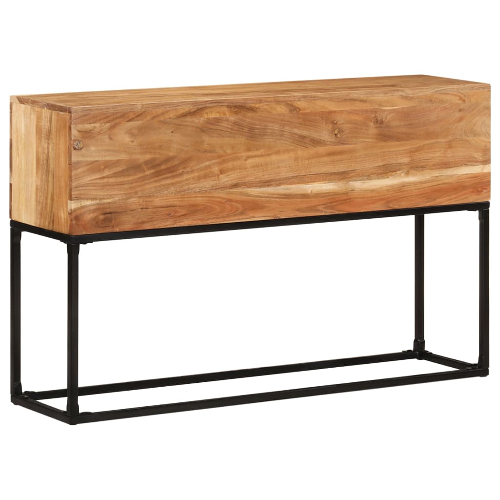 Console Table | Brown | Solid Acacia Wood, Powder-Coated Iron | 120 cm