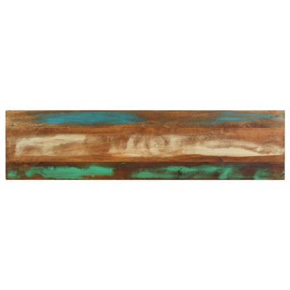 Console Table | Brown base with blue, green, cream hues