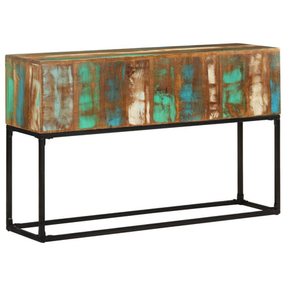 Console Table | Brown base with blue, green, cream hues