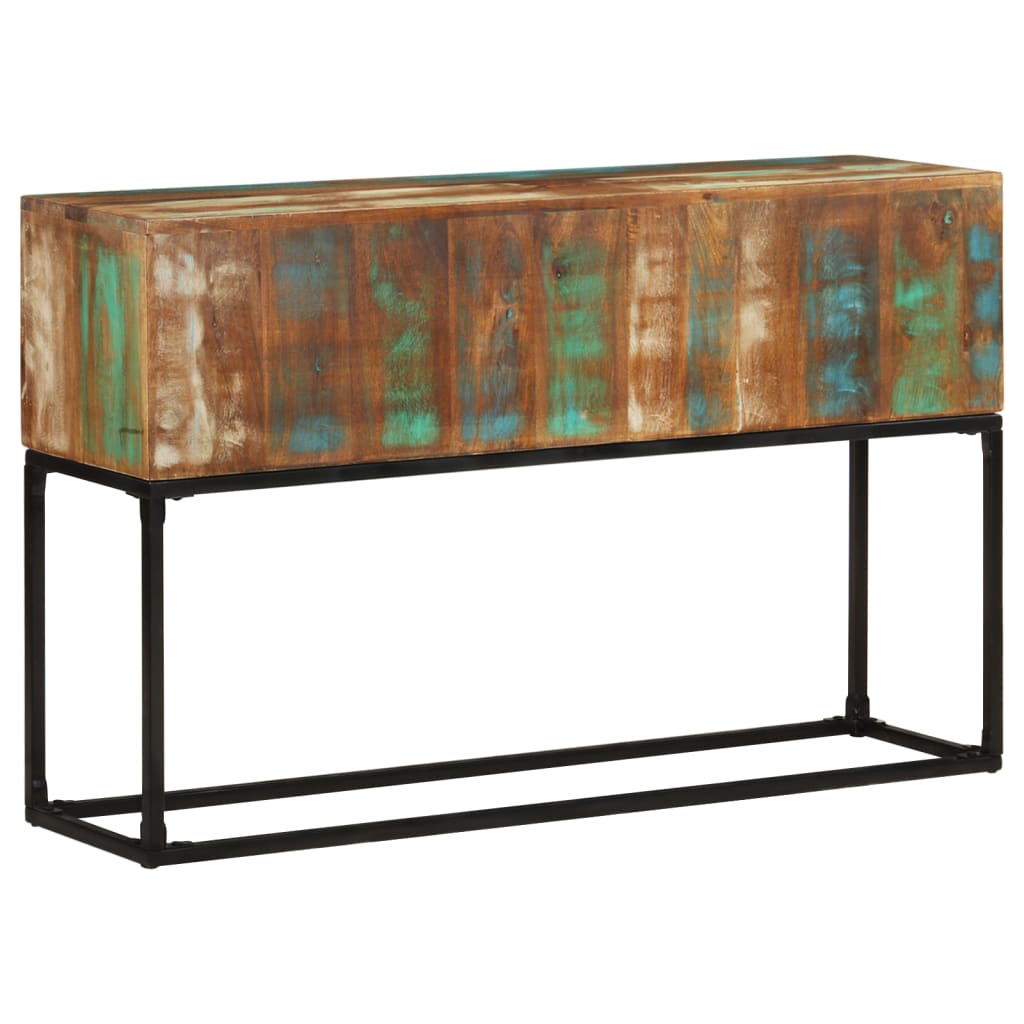 Console Table | Brown base with blue, green, cream hues