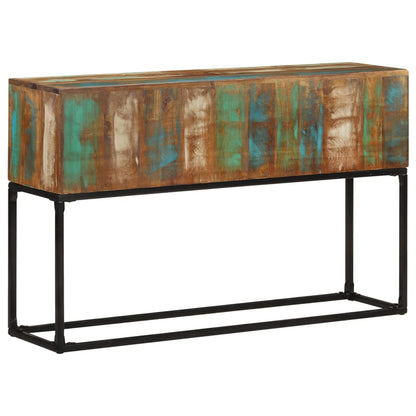 Console Table | Brown base with blue, green, cream hues