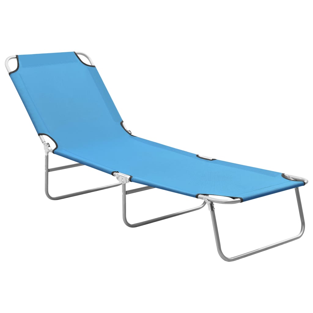 Sun Lounger | Turquoise Blue | Oxford fabric, Powder-coated steel