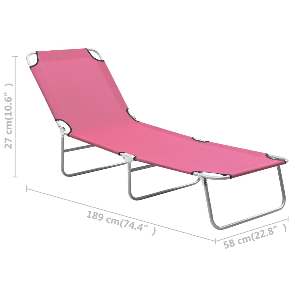 Sun Lounger | Pink | Oxford fabric, Powder-coated steel | Standard