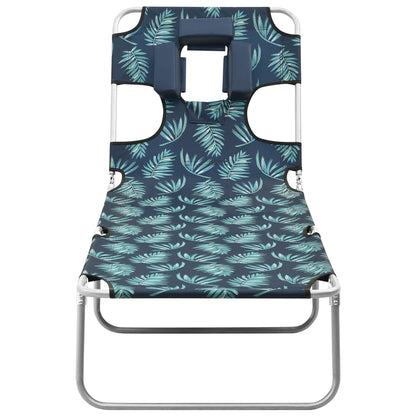 Sun Lounger | Leaves print | Sturdy steel frame, fabric (100% polyester)