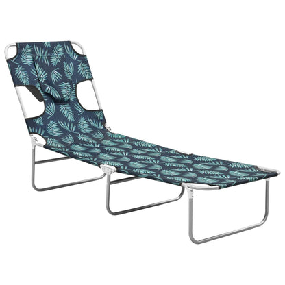 Sun Lounger | Leaves print | Sturdy steel frame, fabric (100% polyester)