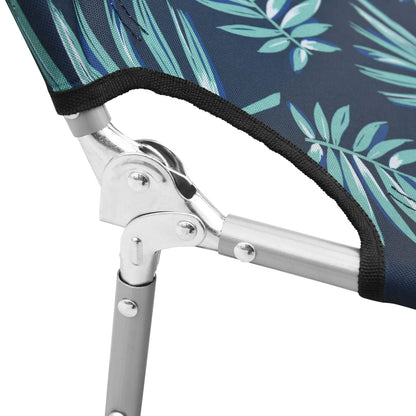 Sun Lounger | Leaves print | Sturdy steel frame, fabric (100% polyester)