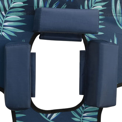 Sun Lounger | Leaves print | Sturdy steel frame, fabric (100% polyester)