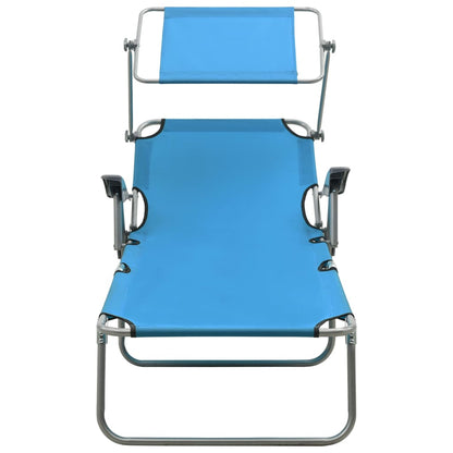 Outdoor Sunbed | Blue | Powder-coated steel, fabric | Standard | Foldable