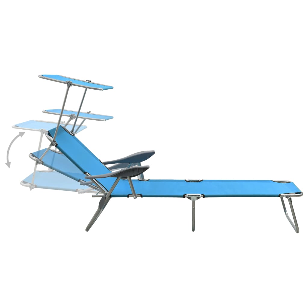 Outdoor Sunbed | Blue | Powder-coated steel, fabric | Standard | Foldable