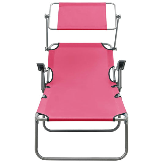 Outdoor Sunbed | Pink | Powder-coated steel and fabric | Large