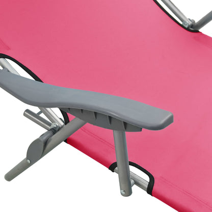 Outdoor Sunbed | Pink | Powder-coated steel and fabric | Large