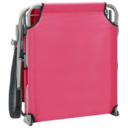 Outdoor Sunbed | Pink | Powder-coated steel and fabric | Large