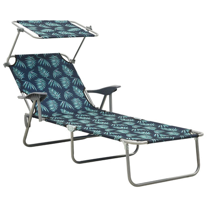 Outdoor Sunbed | Leaf print | Steel frame | One size | Foldable