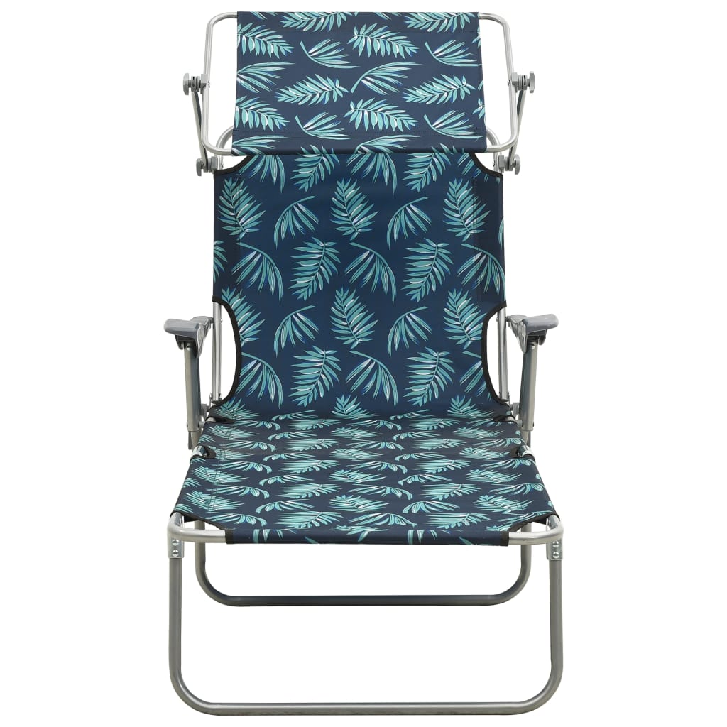 Outdoor Sunbed | Leaf print | Steel frame | One size | Foldable
