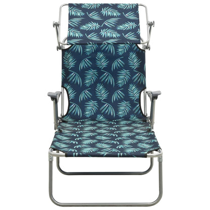 Outdoor Sunbed | Leaf print | Steel frame | One size | Foldable