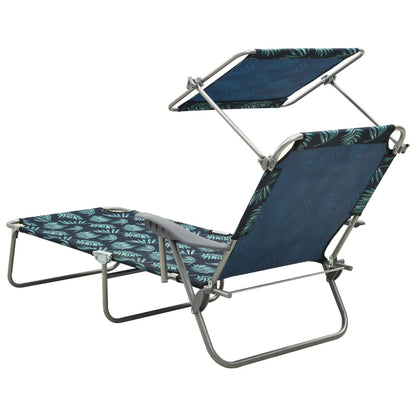 Outdoor Sunbed | Leaf print | Steel frame | One size | Foldable