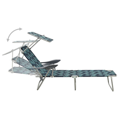 Outdoor Sunbed | Leaf print | Steel frame | One size | Foldable