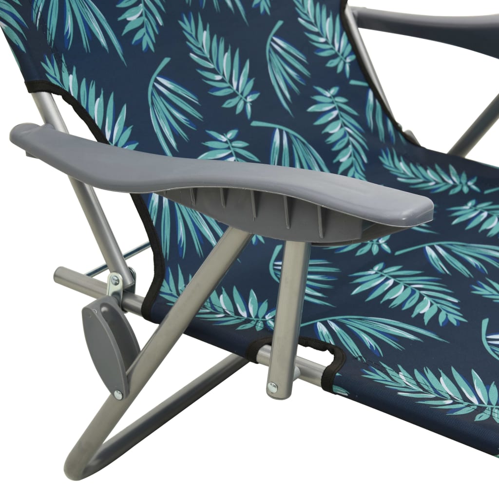 Outdoor Sunbed | Leaf print | Steel frame | One size | Foldable