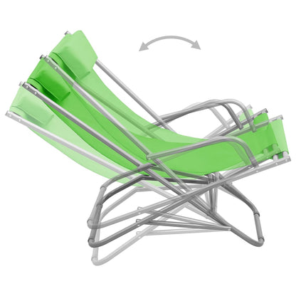 Rocking Chair | Set of 2 | Green | Powder-coated steel, PVC | Standard