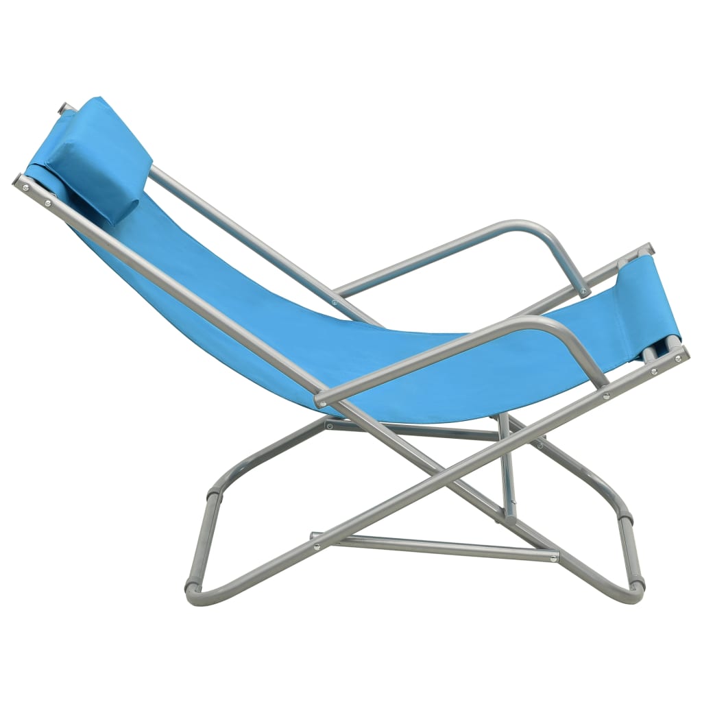 Rocking Chair | Set of 2 | Steel Blue | Powder-coated steel, PVC