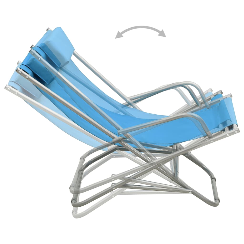 Rocking Chair | Set of 2 | Steel Blue | Powder-coated steel, PVC